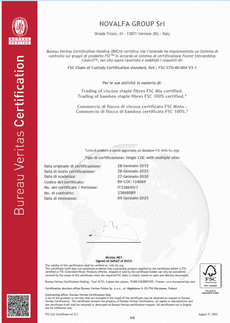 Certificato FSC® — Chain of Custody