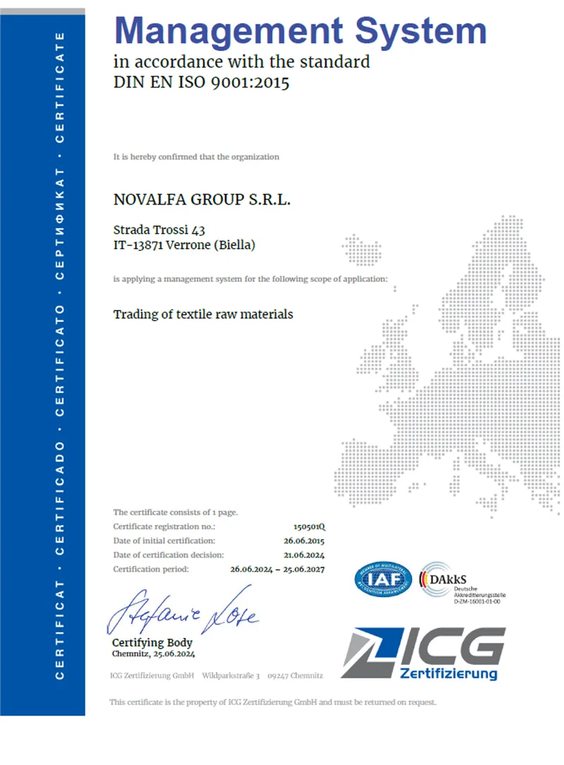 Certificato ISO 9001:2015 — Gestione qualità
